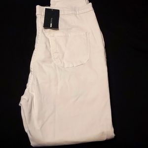 Super High Waist Denim Skinnies - White